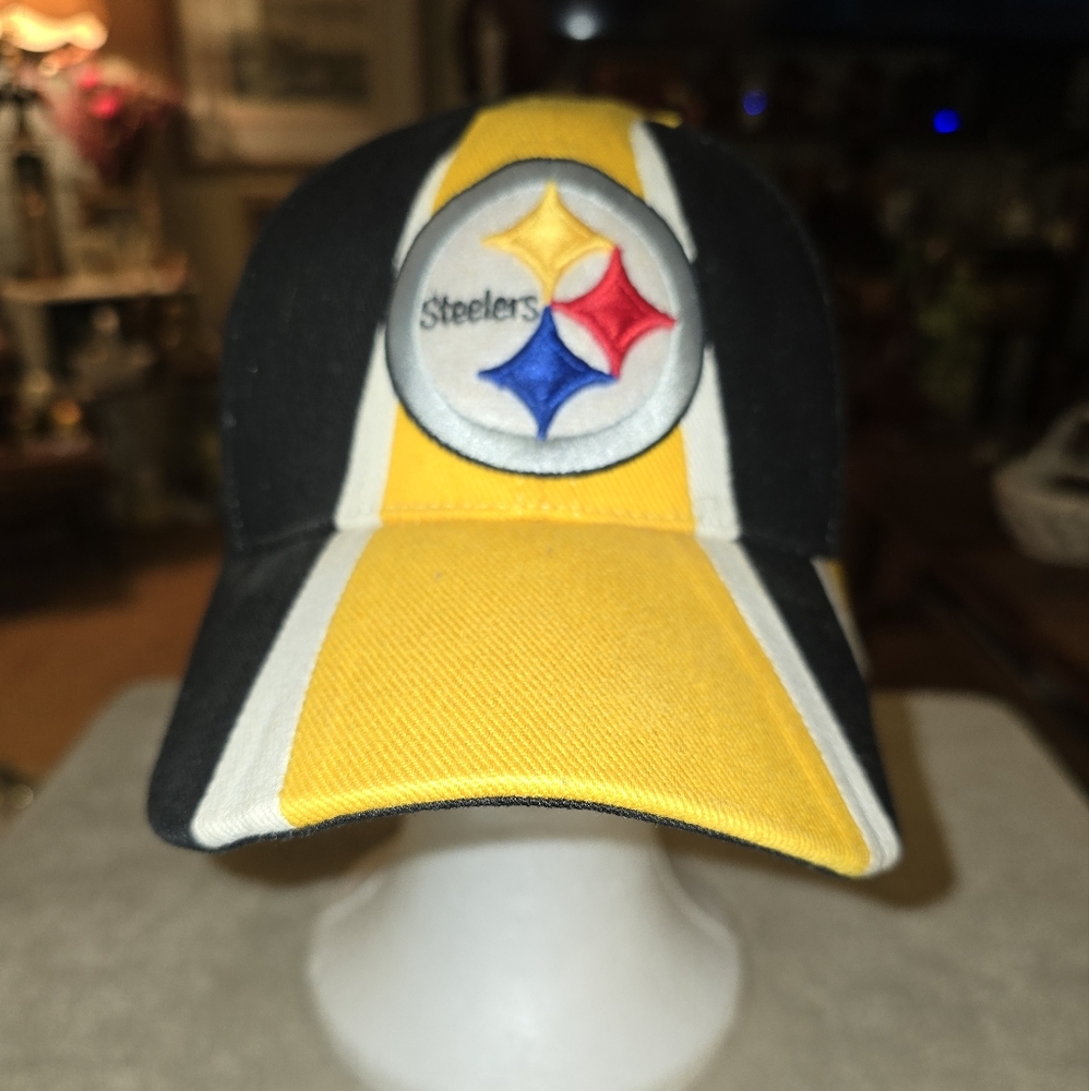 Pittsburgh Steelers NFL Reebok Black Gold White Embroidered Football Hat Cap
